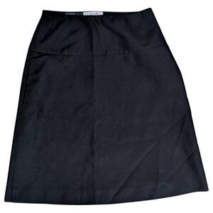 Prada Italy Black Classic High-Waisted A-Line Midi Skirt Size EU 38, US 6